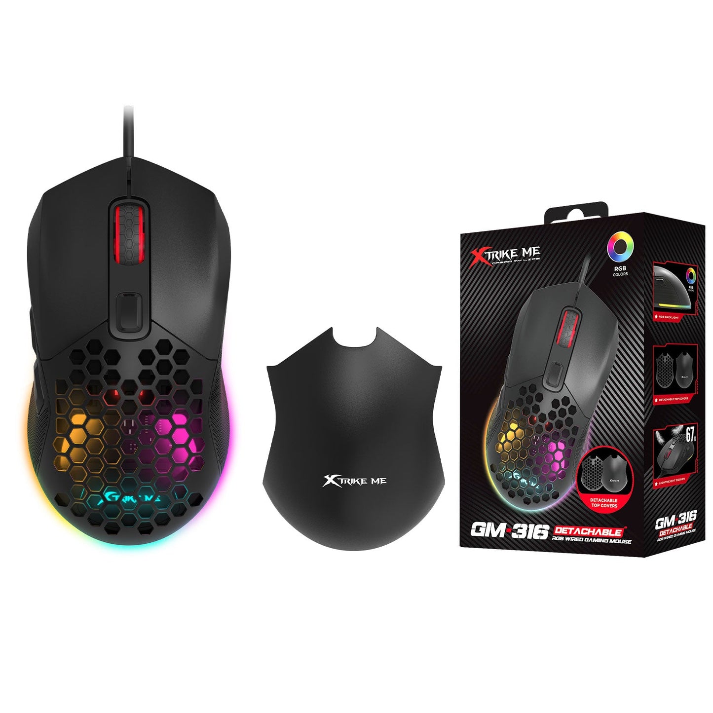 XTRIKE ME GM-316 WIRED 7 BUTTONS RGB GAMING MOUSE.