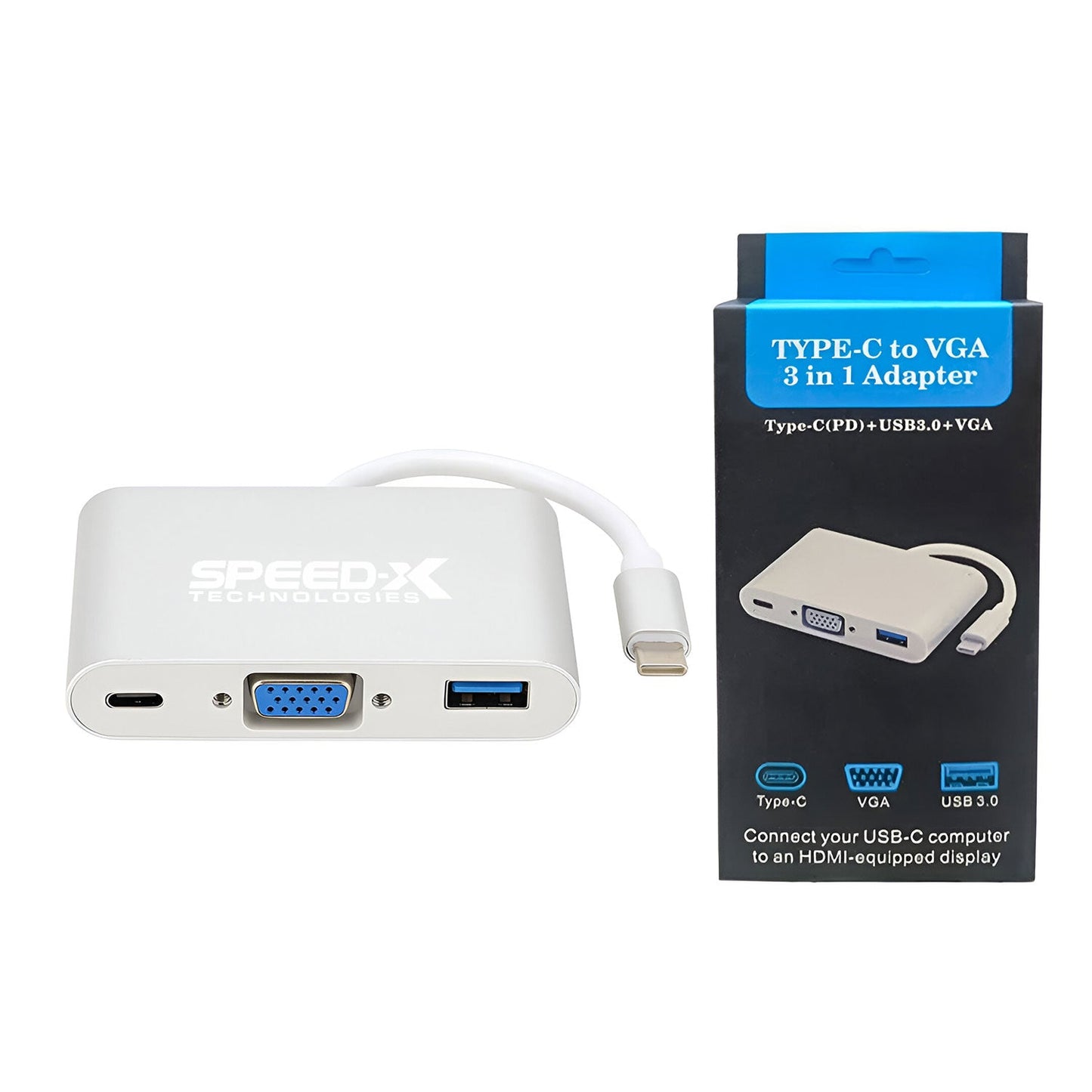 Type C 3.1 to VGA+OTG C+USB 3.0.