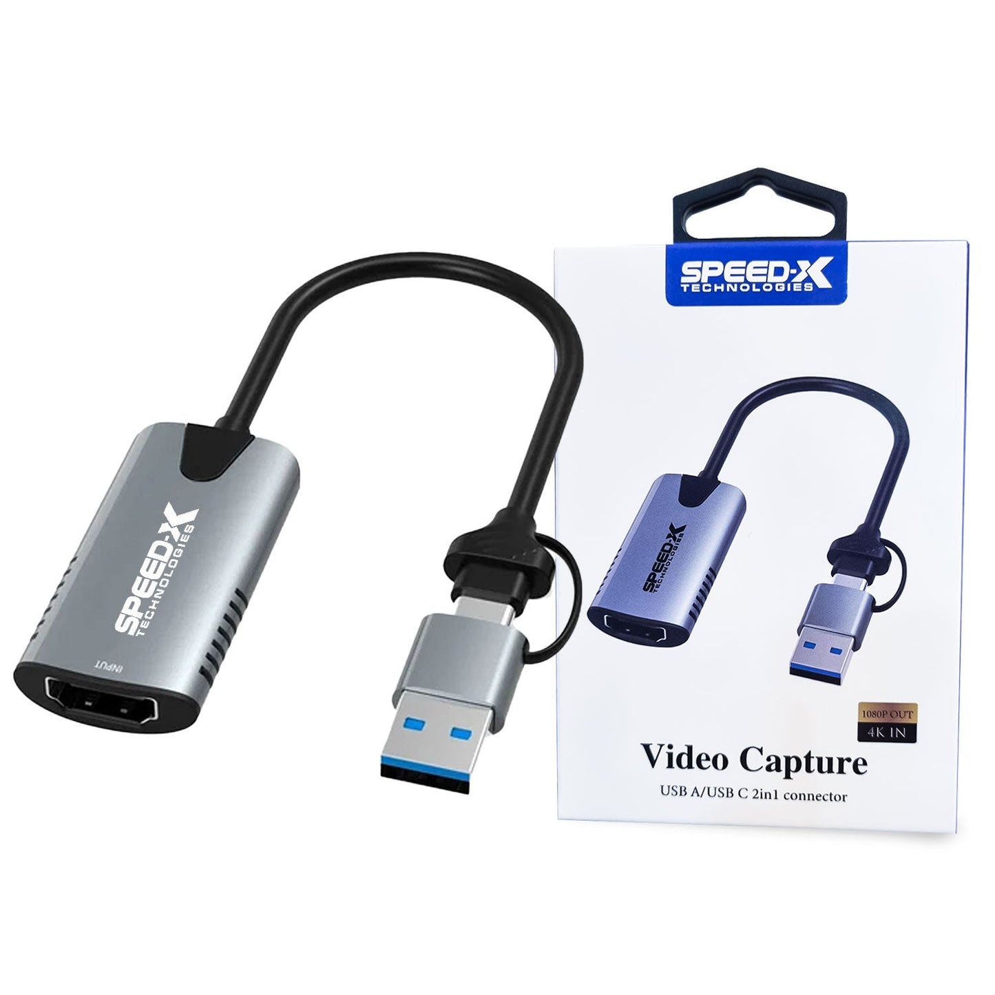 SPEED-X VIDEO CAPTURE USB A/USB C 2in1 TO HDMI CONNECTOR.