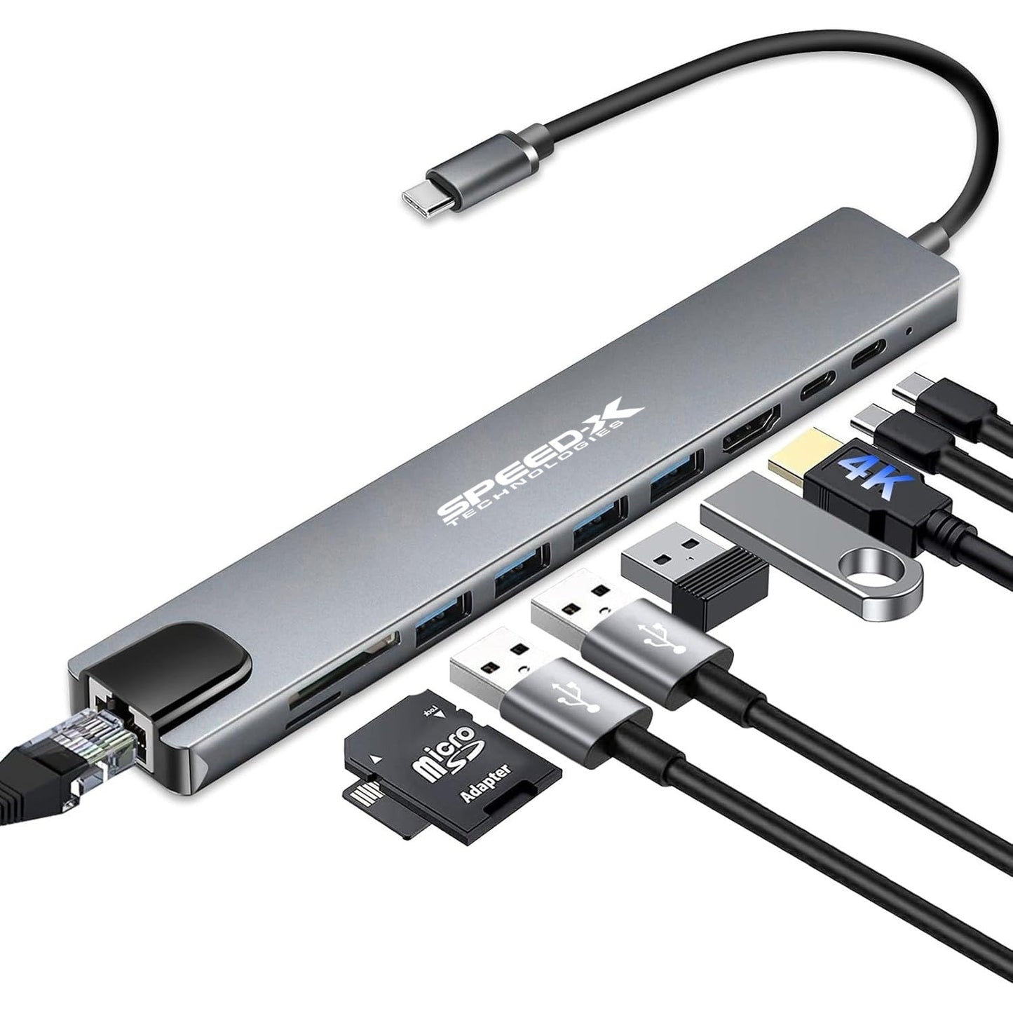 SPEED-X 10 in 1 MULTI PORT Type C HDMI 4K CONVERTER.