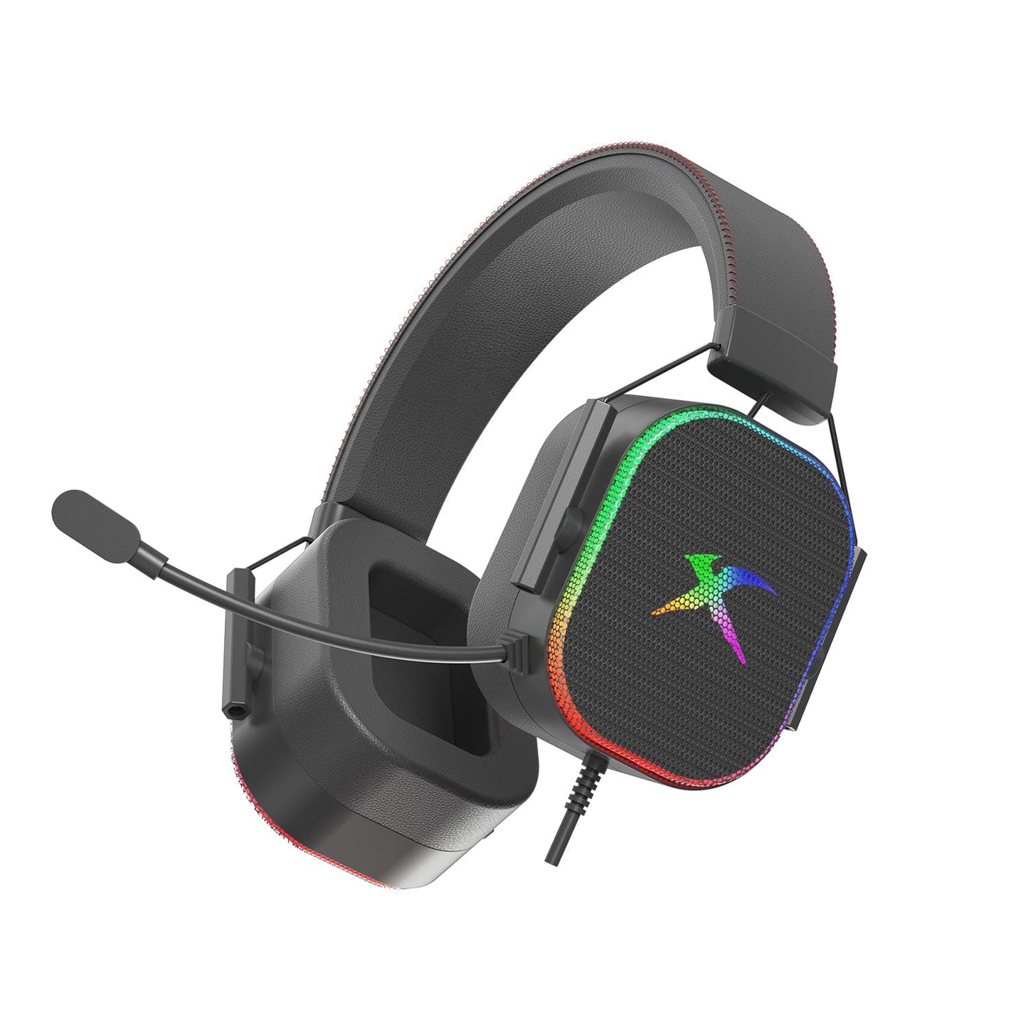 XTRIKE ME GH-606 RGB WIRED GAMING HEADSET ADJUSTABLE MICROPHONE.