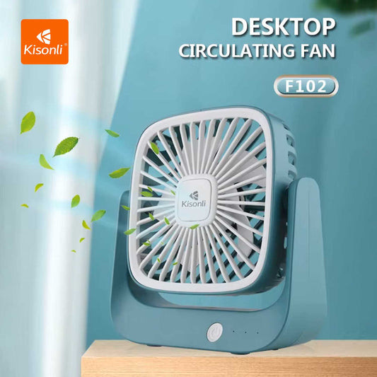 KISONLI F102 PORTABLE DESKTOP SILENCE FAN RECHARGEABLE.