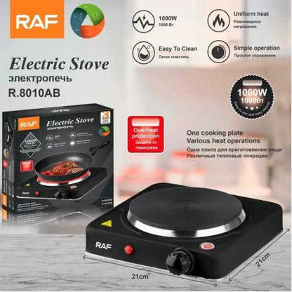 RAF Electric Ceramic Stove 1000 W cooking hot plate with temperature control overheat protection electric cooker- Black