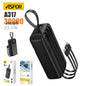 ASPOR A317 22.5W 30000MAH FAST CHARGING POWER BANK WITH 3 CABLES BLACK.