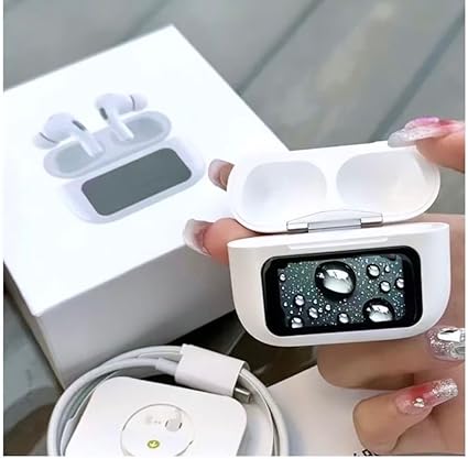 A9 Pro Airpods- Wireless Earbuds, 32H Playtime Bluetooth 5.4 Touch Screen Display Earbuds ANC+ENC TWS Noise Cancelling Earbuds for iOS Android Cell Phone