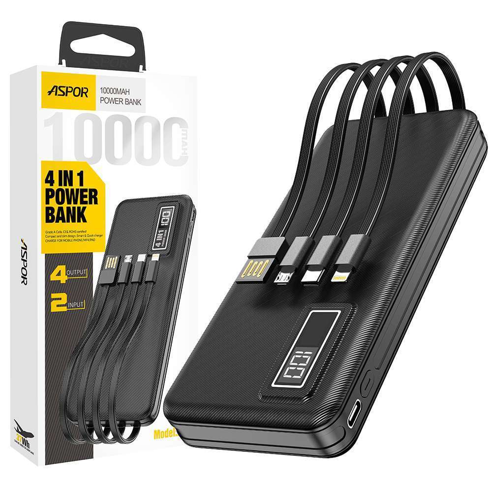 A301 ASPOR A301 4 In 1 Power Bank 20000Mah With LCD Digital Display