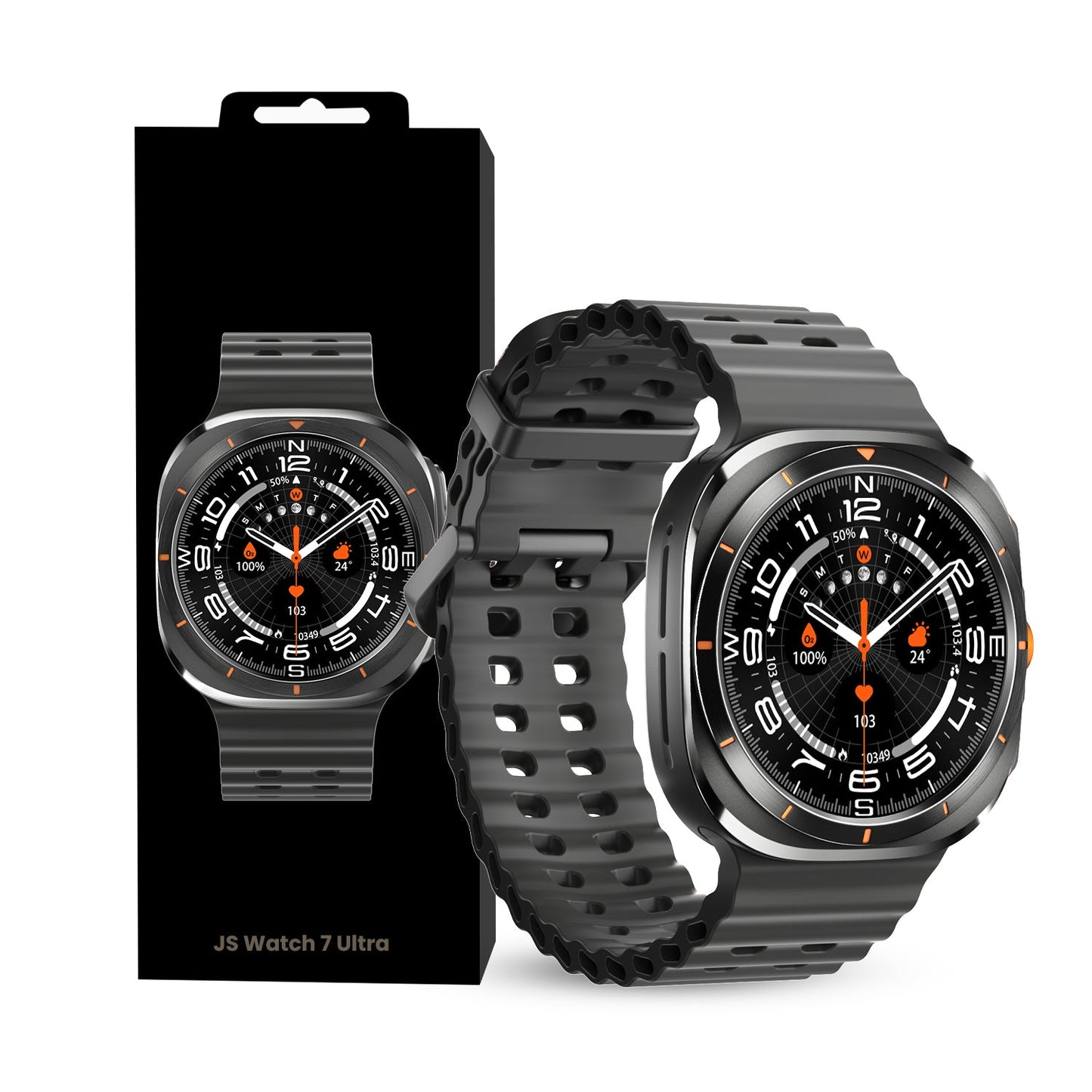 JS WATCH7 ULTRA 1.43 AMOLED DISPLAY WATERPROOF IP68 SMART WATCH WITH FITCLOUDPRO APP BLACK.