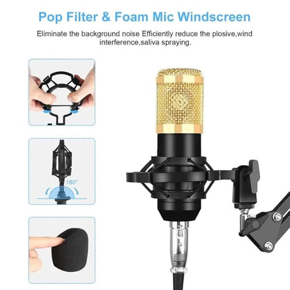 Bm800 Condenser Microphone Kit - With Pop Filter & Microphone Stand.