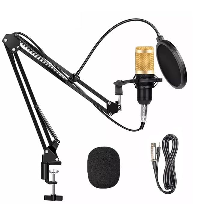 Bm800 Condenser Microphone Kit - With Pop Filter & Microphone Stand.