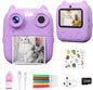 D8S CHILDRENS TIME FRONT/BACK REAR HD DIGITAL THERMAL PRINT CAMERA 1080P 48MP PURPLE.