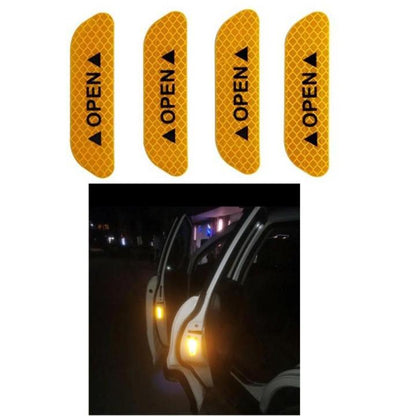 Super Car Door Open Sticker Reflective Tape Safety Warning Decal