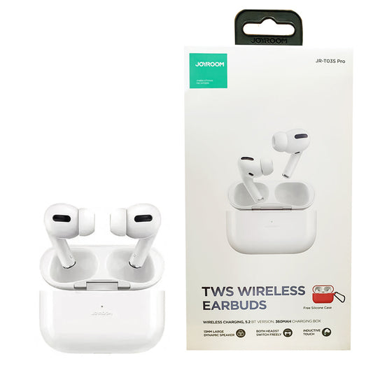 JOYROOM JR-T03S PRO(NX3) WIRELESS HEADPHONES WHITE WITH THIN RED CASE.