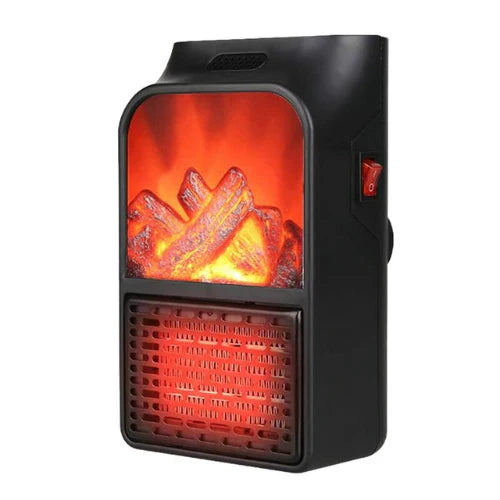 Flame Heater 1000W Mini Portable Electric Fireplace Warmer, Adjustable Room Heater.