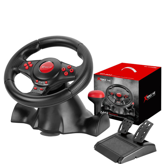 XTRIKE ME GP-903 RACING WHEEL WITH DUAL VIBRATION MOTORS REALISTIC GAMING EXPERIENCE.