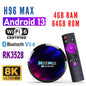 H96 MAX For Led Lcd Android TV 13.0 Version Tv Box 4+64GB