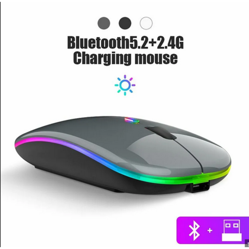 HP W10 Wireless Rechargeable Mouse With RGB Lights Adjustable DPI Silent Click With Ultra Thin