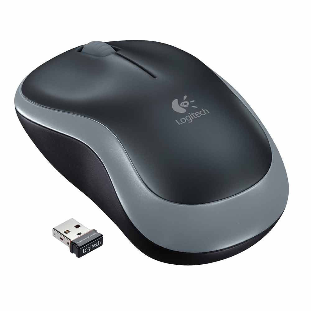 Logitech M185 Wireless Mouse (Swift Grey) with USB Mini Receiver, Compatible with PC, Mac, Laptop