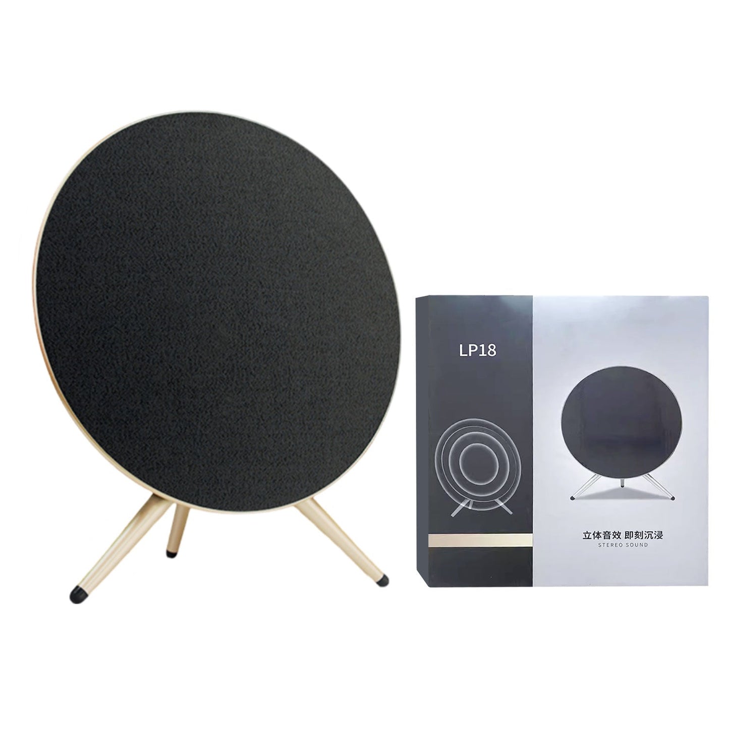 LP18 UFO AUDIO SPACE WIRELESS BLUETOOTH LOUD VOLUME HOME THEATER SPEAKER BLACK GOLD.