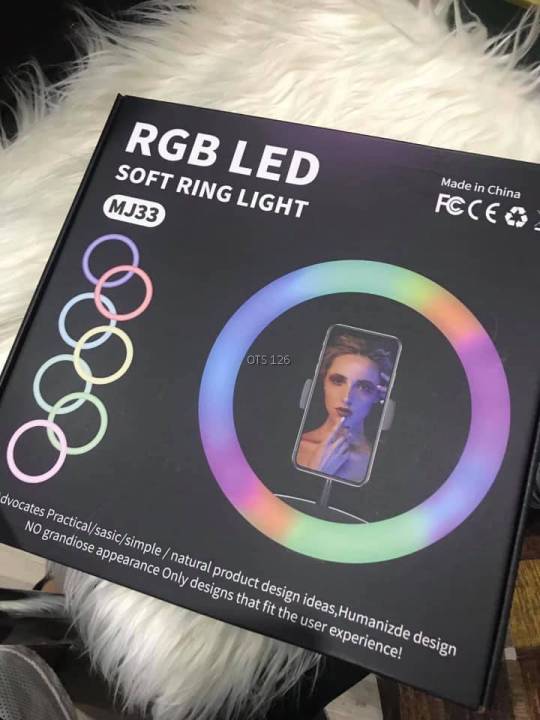 MJ-26 Dark Edge MJ-26 10.2" RGB LED Soft Ring Light, RGB Flash Ring Light for Camera Smartphone YouTube Video Shooting and Makeup Light - Best Light For Tiktok And Youtubers