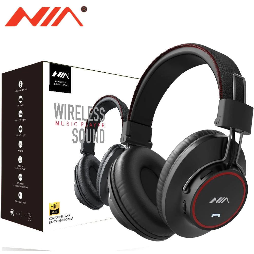 NIA S3000 OVER EAR MUSIC HEADSET WIRELESS BLUETOOTH HEADPHONES.