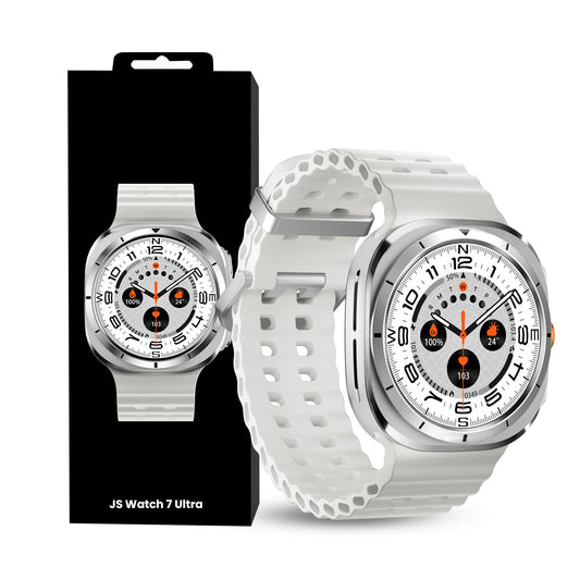 JS WATCH7 ULTRA 1.43 AMOLED DISPLAY WATERPROOF IP68 SMART WATCH WITH FITCLOUDPRO APP WHITE.