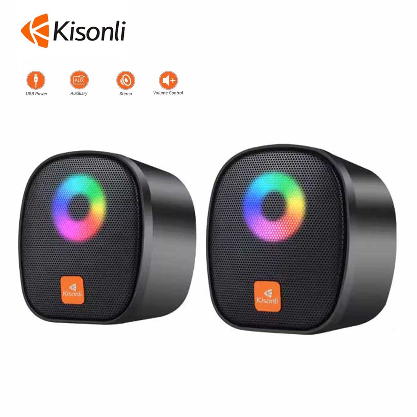 KISONLI X11 RGB GAMER PC MINI USB SPEAKER WITH 6W POWER.